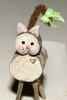 $10 Natural Wood Log Cat Green Bow